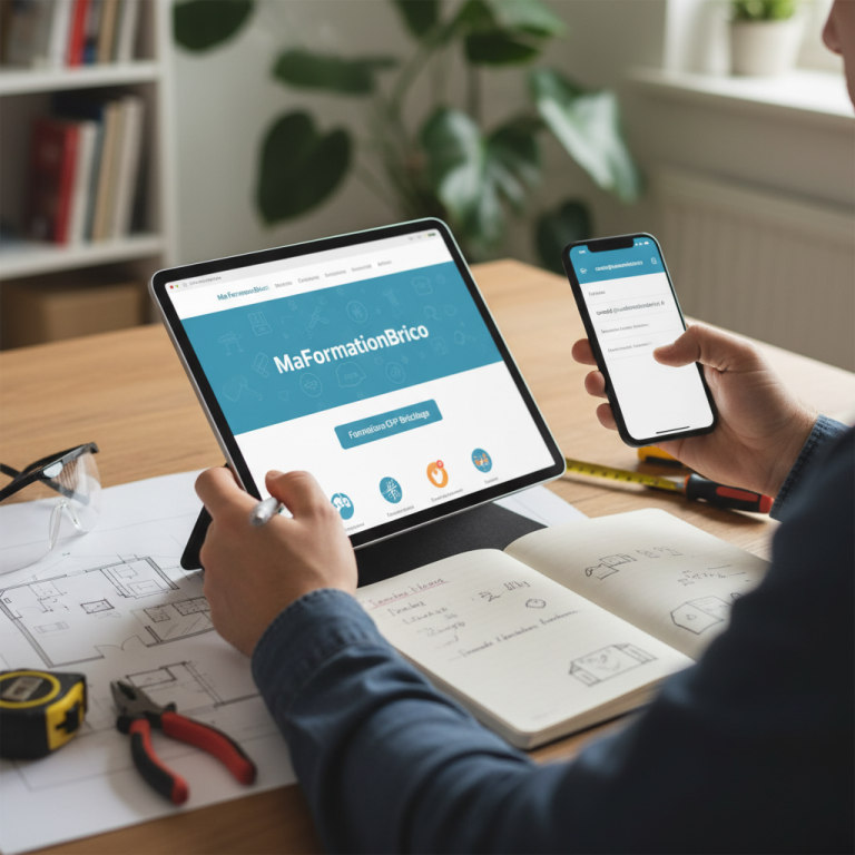 Illustration réaliste sur Contacter MaFormationBrico pour une formation bricolage CPF