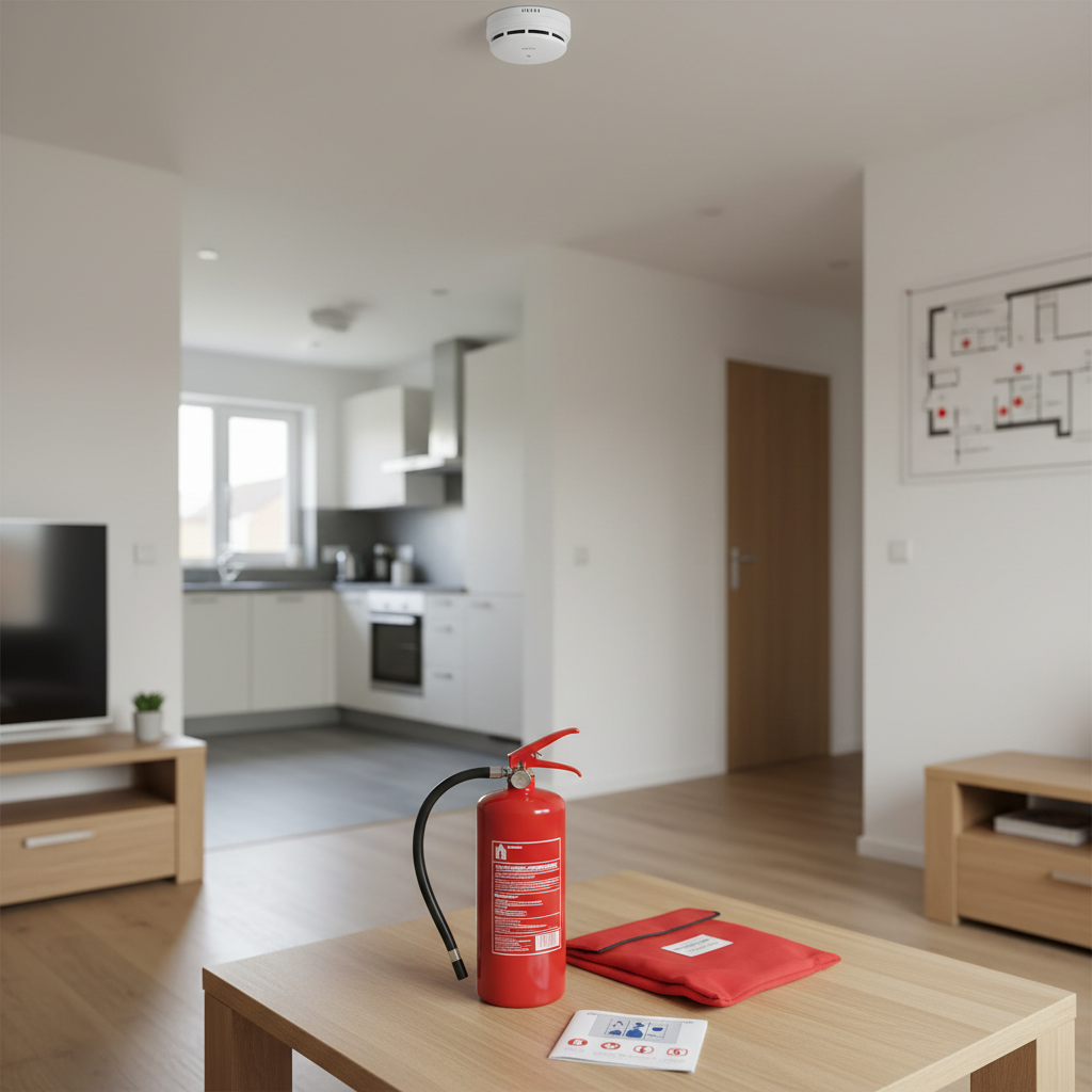 Illustration réaliste sur Guide pratique pour sécuriser son logement contre les incendies