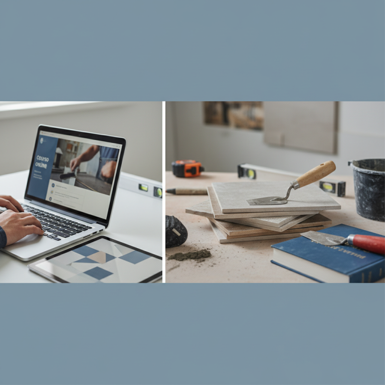 Illustration réaliste sur Formation carrelage : MaFormationBrico ou CAP, que choisir ?