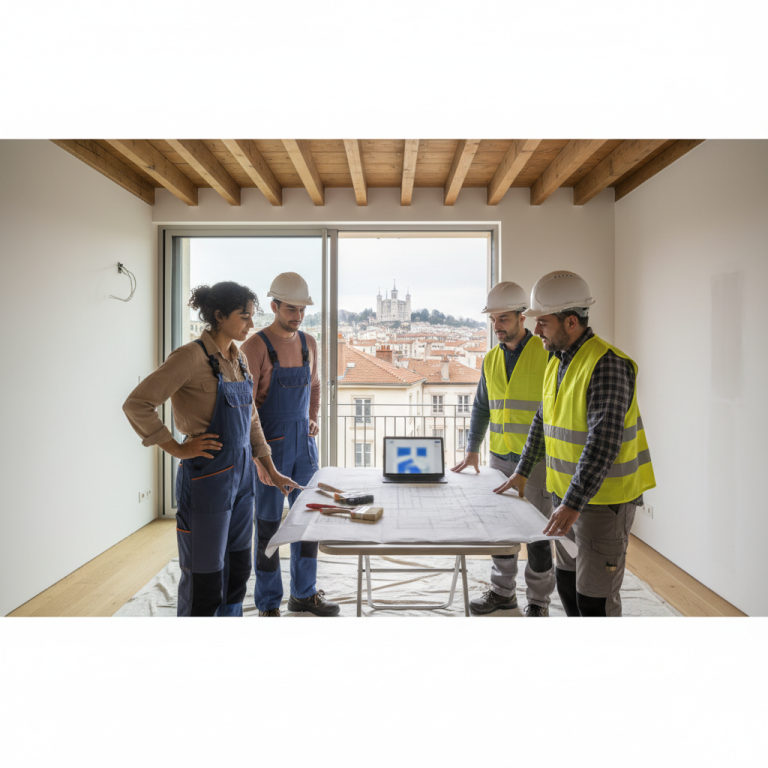Illustration réaliste sur TravauxMakers Lyon : simplifiez vos rénovations avec des artisans locaux vérifiés